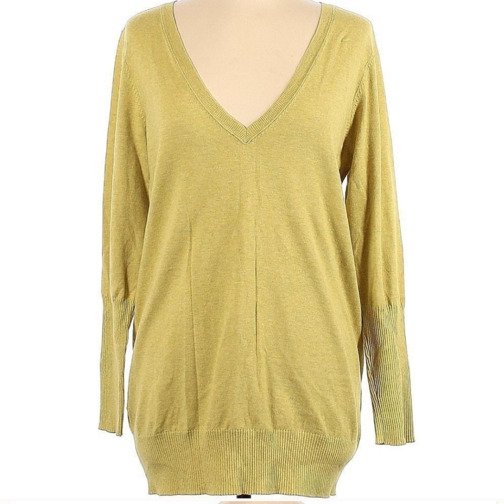 Eileen Fisher Organic Cotton and Cashmere Dijon Gold Sweater Size Small